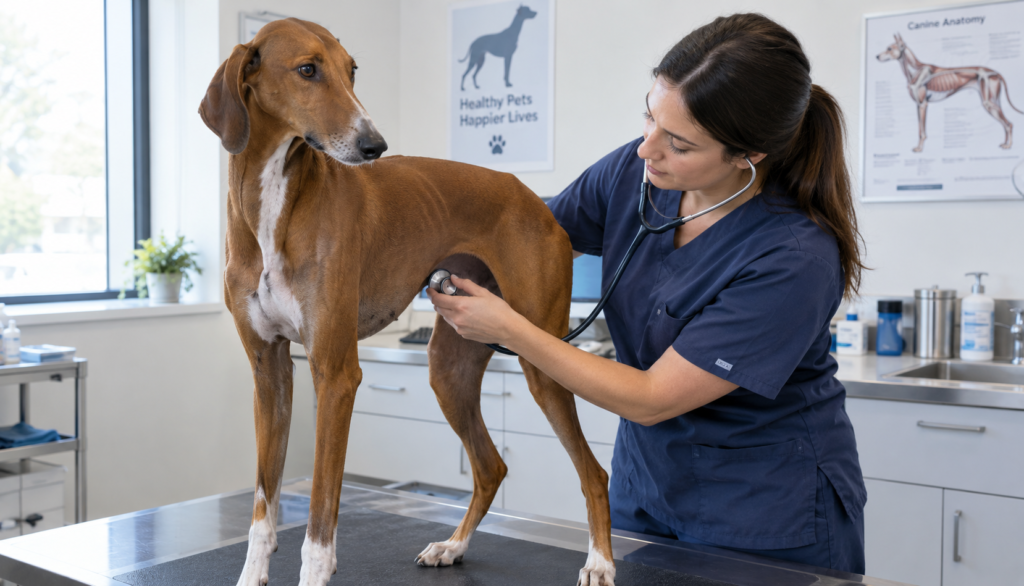 ChatGPT Image Sep 7, 2026, 09_56_52 PM Azawakh dog receiving a vet checkup for diarrhea symptoms